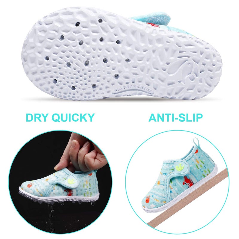 FEETCITY Water Shoes Kids Quick-Dry Aqua Shoe Barefoot Water Sports Socks for Baby Girls and Boys Swim Beach Crab 12-18 Months Infant - Image 4